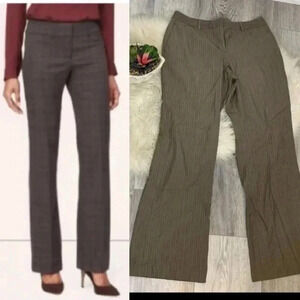 Nwot Ann Taylor Loft brown pinstripe Julie trouser pants 8 or m